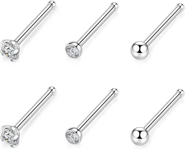 Wholesale Hypoallergenic 20g Titanium Nose Rings Studs Nostril Jewelry for Women and Men - Image 2