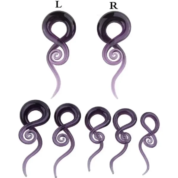 Glass Twist Spiral Tapers Earrings Stretching Piercings Jewelry - Image 3