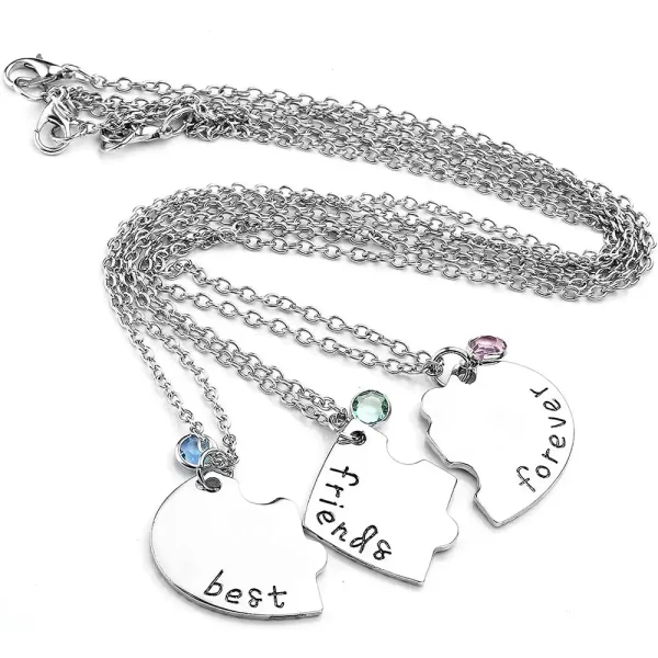 Women's Cute Trio BFF Friendship Necklaces - Image 2