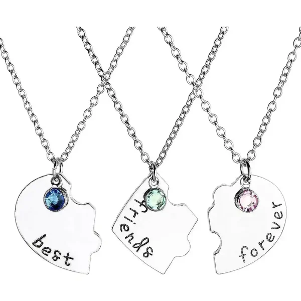 Women's Cute Trio BFF Friendship Necklaces - Image 6