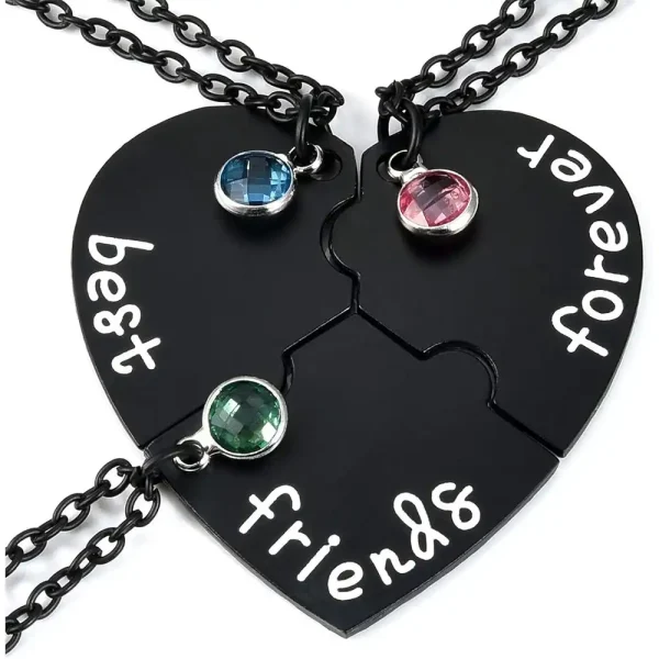 Women's Cute Trio BFF Friendship Necklaces - Image 4