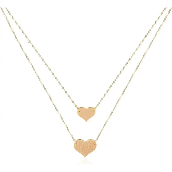 Matching Heart-Shaped Layered Necklaces for Couples