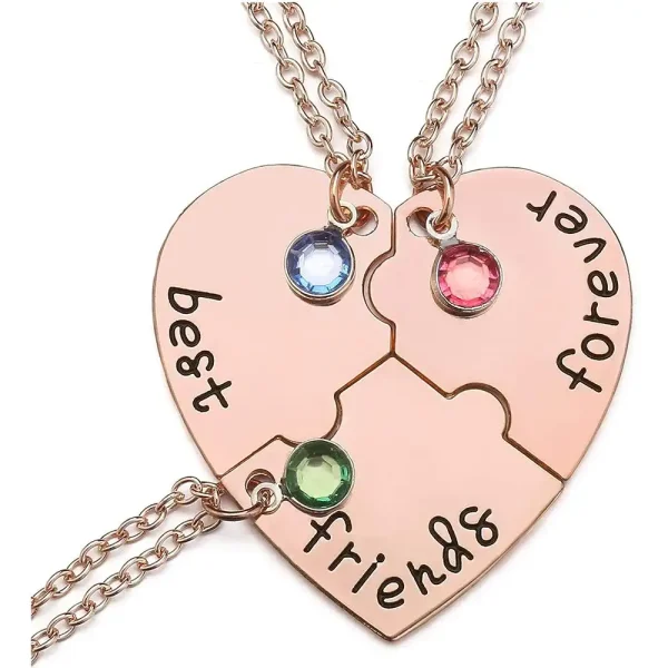 Women's Cute Trio BFF Friendship Necklaces - Image 3