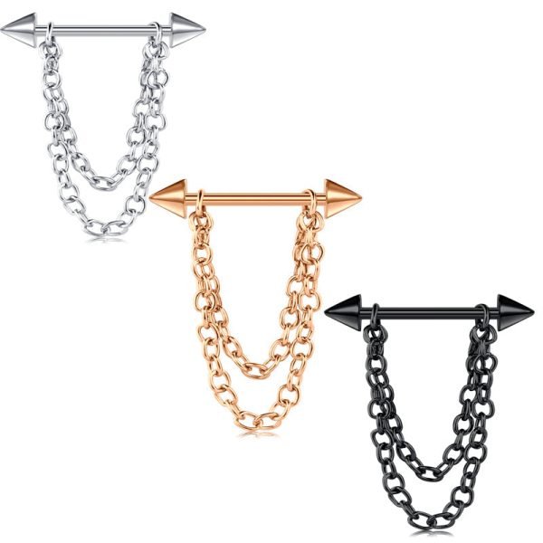 14G Surgical Steel Dangling Nipple Ring Barbell Jewelry