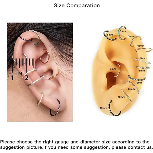 Surgical Steel CZ Rim Hinged Segment Ring - Image 3