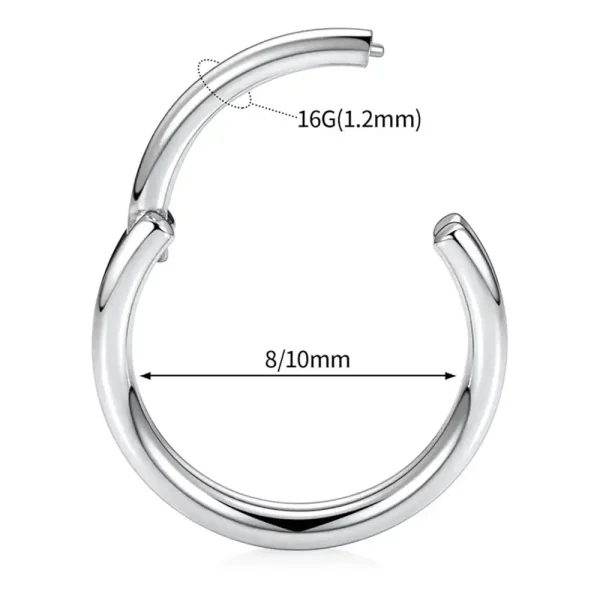 16G Double Bar Titanium Hinged Segment Clicker Ring