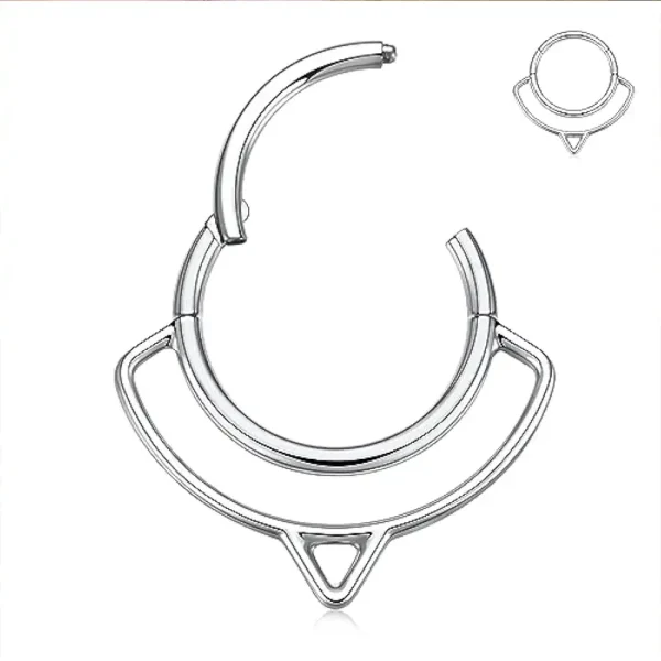 16G Double Stacked Surgical Steel Hinged Segment Clicker Ring