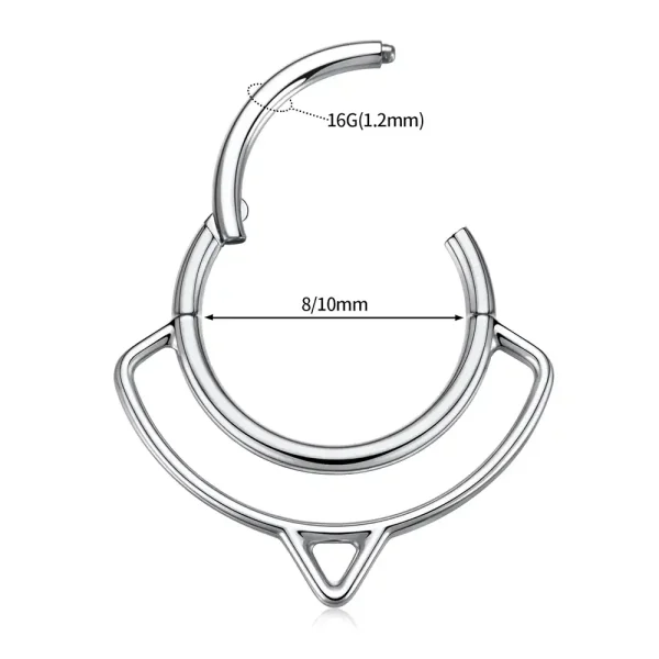 16G Double Stacked Surgical Steel Hinged Segment Clicker Ring